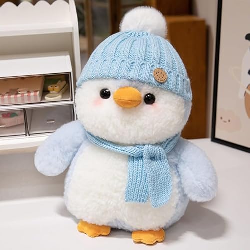 AQCQDQ Pinguin Stofftier, Pinguin Plüschtier, Plüschpinguin Kissen Puppe Kuscheltier Pinguin, zum Jungen Mädchen Kuscheln Und Spielen Kuscheltiere Geschenk (Blau) von AQCQDQ