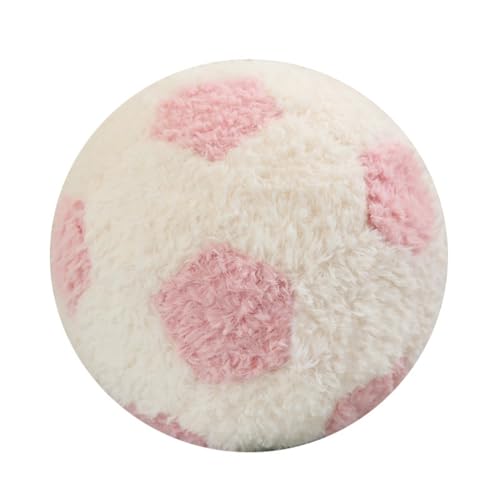 AQCQDQ Plüsch Football Fußball Plüschkissen Plüsch Fußball Spielzeug Cartoon Plush Doll Kinderzimmer Dekoration Geschenk für Kinder und Fußballliebhaber (25cm,Rosa) von AQCQDQ