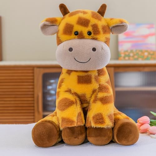 AQCQDQ Plüsch Hirsch, Giraffe Kuscheltier, Giraffen Plüschtiere, Cartoon Hirsch Plüschkissen Beschwichtigungspuppe Plüschtier, Süßes Kuscheltier Giraffe Plüsch Spielzeug Puppe (25cm) von AQCQDQ