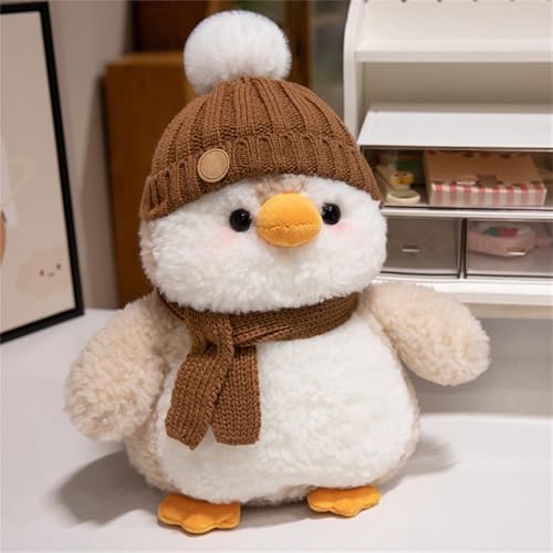 AQCQDQ Plüsch Pinguin Kuscheltier, Pinguin-Plüschtier, Stofftier Schmusetier Zum Kuscheln & Spielen, Pinguin Stofftier Plüschtier Kuscheltier, Geschenk für Jungen Mädchen Babys (30 cm,Brown) von AQCQDQ