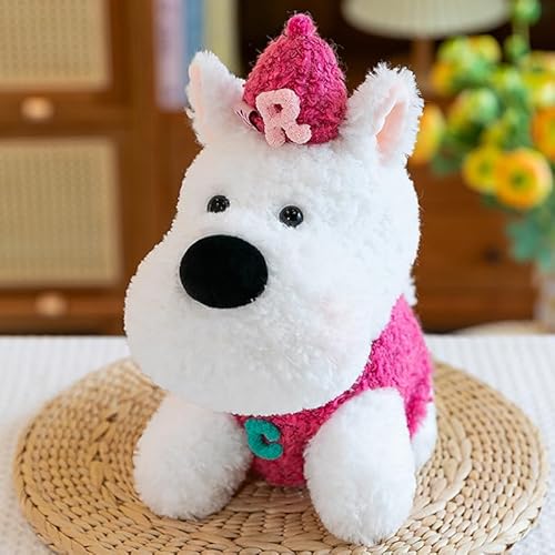 AQCQDQ Plüsch-Stofftier-Hund, West Highland Puppy Plüschpuppe, West Highland Hunde Spielzeug Kuscheltier für Kinder, Weich Kuschelig Geschenk für Kinder Mädchen Freundin (22 cm,Beere) von AQCQDQ