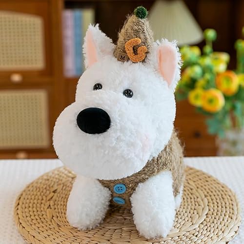 AQCQDQ Plüsch-Stofftier-Hund, West Highland Puppy Plüschpuppe, West Highland Hunde Spielzeug Kuscheltier für Kinder, Weich Kuschelig Geschenk für Kinder Mädchen Freundin (22 cm,Braun) von AQCQDQ