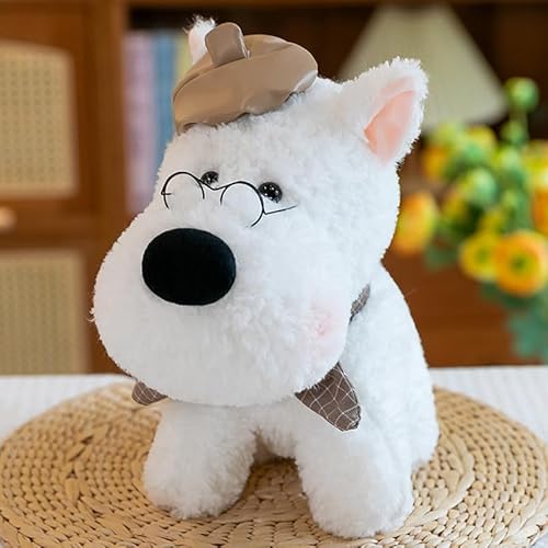 AQCQDQ Plüsch-Stofftier-Hund, West Highland Puppy Plüschpuppe, West Highland Hunde Spielzeug Kuscheltier für Kinder, Weich Kuschelig Geschenk für Kinder Mädchen Freundin (22 cm,Grau) von AQCQDQ