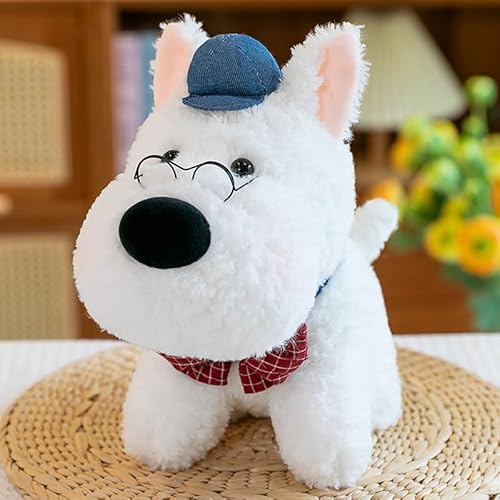 AQCQDQ Plüsch-Stofftier-Hund, West Highland Puppy Plüschpuppe, West Highland Hunde Spielzeug Kuscheltier für Kinder, Weich Kuschelig Geschenk für Kinder Mädchen Freundin (22 cm,Rot) von AQCQDQ