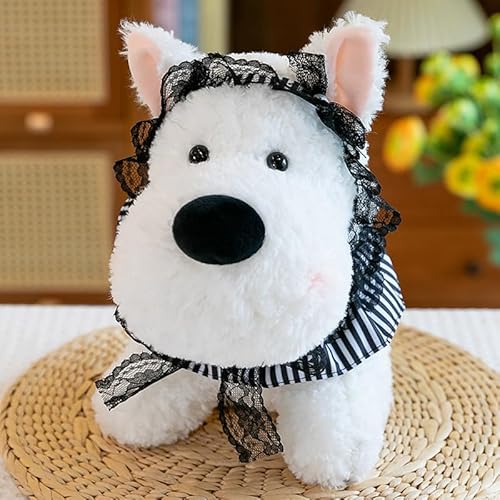 AQCQDQ Plüsch-Stofftier-Hund, West Highland Puppy Plüschpuppe, West Highland Hunde Spielzeug Kuscheltier für Kinder, Weich Kuschelig Geschenk für Kinder Mädchen Freundin (22 cm,Schwarz) von AQCQDQ