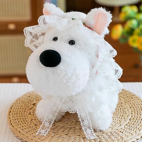 AQCQDQ Plüsch-Stofftier-Hund, West Highland Puppy Plüschpuppe, West Highland Hunde Spielzeug Kuscheltier für Kinder, Weich Kuschelig Geschenk für Kinder Mädchen Freundin (22 cm,Weiß) von AQCQDQ