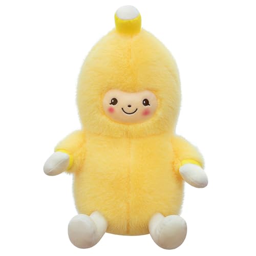 AQCQDQ Plüschtier Banane Stofftier, Bananen Puppen Plüschtier, Banane Kuscheltier Plüschkissen, Banane Plüschkissen Spielzeug, Schmusetier Geschenk für Kinder Mädchen Jungen (40cm,Gelb) von AQCQDQ