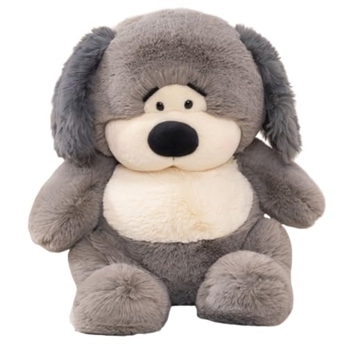 AQCQDQ Plüschtier Hund Kuscheltier Stofftier, Niedlichen Welpen Hund Spielzeug, zum Spielen und Kuscheln, Weiches Schmusetier für Mädchen, Jungen, Babys (50 cm,Grau) von AQCQDQ