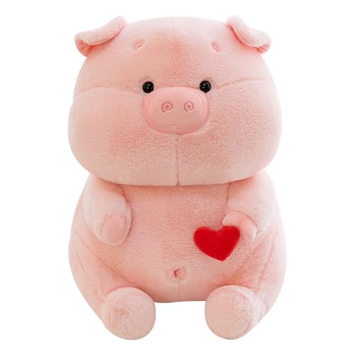 AQCQDQ Plüschtier Schwein Kuscheltier, Rosa Engel Schweinchen Plüschtier, Rosa Schwein Plüsch Spielzeug Puppen Mit Flügel, Rotes Herz Schwein Für Valentinstag Plüsch Geschenk (35 cm) von AQCQDQ