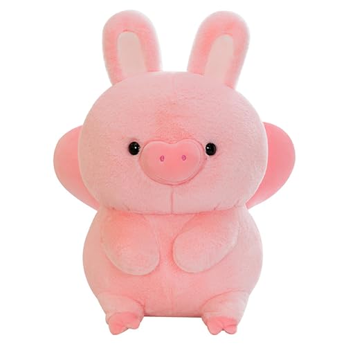 AQCQDQ Schwein Kuscheltier Rosa, Süßes Rosa Engel Schwein Puppe Plüschtier Spielzeug Kawaii Plüsch Spielzeug Super Weiche Plüschkissen Fenster Sofa Auto Cartoon Puppe Kissen Zum Kuscheln (45 cm) von AQCQDQ