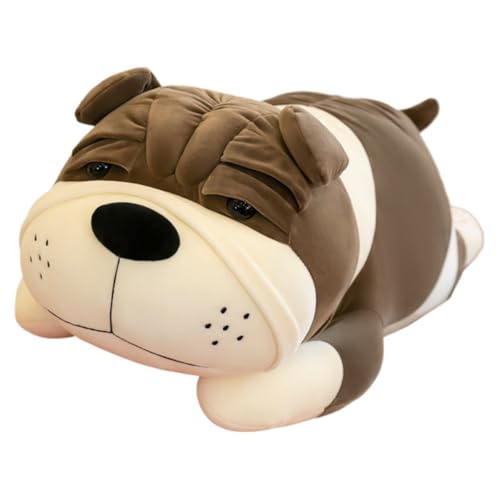 AQCQDQ Shar Pei Hund Plüschtier Puppe, Shar Pei faltiges Hund Stofftier, Shar Pei Plüschtier Hundepuppe, Shar Pei Hund Spielzeug Plüschtier Puppe für Couch Auto Wohnzimmer Dekor (100cm,Grau) von AQCQDQ