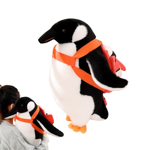 AQCQDQ Simulation Pinguin Plüschtier Kuscheltier, Niedliche Rucksack-Pinguin Plüsch Puppe, Reisender Pinguin Plüschtier Mit Schulranzen, Meerestiere Spielzeug Geburtstag Geschenk Für Kinder (20 cm) von AQCQDQ