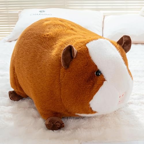 AQCQDQ Stofftier Schwein, Schwein Plüschtier, Kuscheltier Schwein, Realistische Plüschtier Schwein Spielzeug für Wilde Tiere, Geschenk für Freunde und Kinder (34cm,Bräunlich Weiß) von AQCQDQ