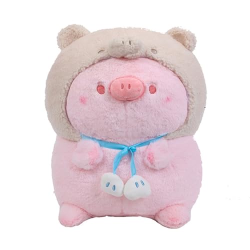 AQCQDQ Süßes Rosa Schwein Plüsch Plüschtier, Weiche Hut Schwein Plüschtier Spielzeugpuppe Kissen Schwein Umarmungskissen Kuscheltier Plüschkissen Zum Kuscheln, Schlafen, Spielen (55 cm) von AQCQDQ