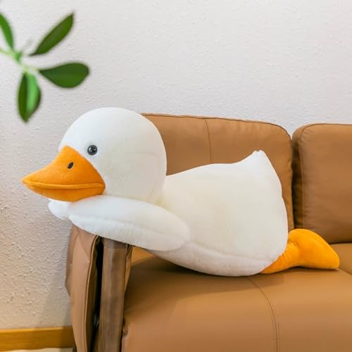 AQCQDQ Weiches Plüsch Ente Kuscheltier, Riesenente Plüschtier Große, Kawaii Kuscheltier Plush Großes Gänse-Stofftier für Baby, Kleinkind, Kinder, Erwachsene (80cm,Wei߷) von AQCQDQ