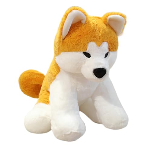 Akita Hund Kuscheltier, 35 cm Plüsch Hund,Klassik Plüschhund Akita,Süßes Akita Welpen Plüschtier,Stofftier Hund Plüschtier,Plüschtier mit realistischen Details, Hunde für Kinde Geschenk (45 cm) von AQCQDQ