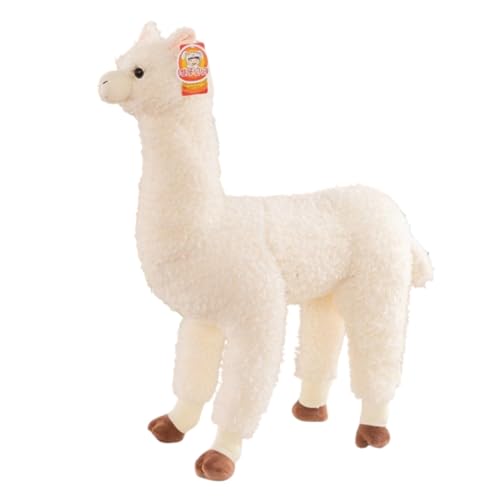 Alpaka Kuscheltier, Alpaka-Plüschtier mit langem Hals,Stand Alpaka Plüschtier,Nettes Alpaka-Plüschtier, kuschel alpaka, Lama Stofftier Geschenk für Kinder Mädchen Jungen (100 cm,Weiß) von AQCQDQ