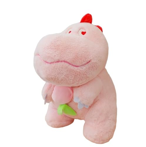 Dinosaurier Spielzeug, Dinosaurier Figuren Kuscheltier Dino Geschenk Kawaii Niedliche Plüschtier Rückenkissen Plüsch Puppe Weighted Stuffed Animal Zum Kuscheln Und Spielen (30 cm,Rosa) von AQCQDQ