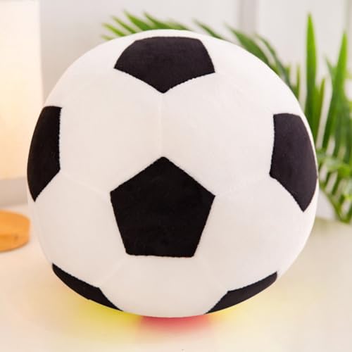 Fußball Plüschtier, Plüsch Fußball Spielzeug, Stoffball Flauschige Fussball Fußbälle Gefüllte Fußbällesport Kissen, Plüsch Football für Fußball-Liebhaber Geeignet (20cm,Weiß) von AQCQDQ