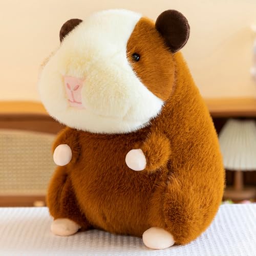 Hamster Plüschtier, Plüschtier Feldhamster, Meerschweinchen Kuscheltiere, Hamster Weiche Kuscheltiere Kissen Spielzeug Puppe, Hamster Plüschspielzeug, Hamsterpuppe Plüschtier Dekoration (40cm,Braun) von AQCQDQ