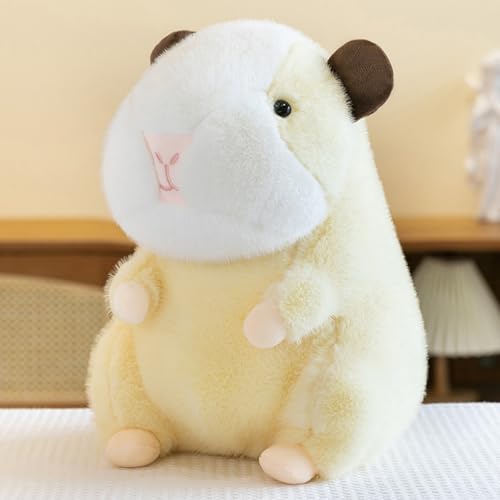 Hamster Plüschtier, Plüschtier Feldhamster, Meerschweinchen Kuscheltiere, Hamster Weiche Kuscheltiere Kissen Spielzeug Puppe, Hamster Plüschspielzeug, Hamsterpuppe Plüschtier Dekoration (25cm,Beige) von AQCQDQ