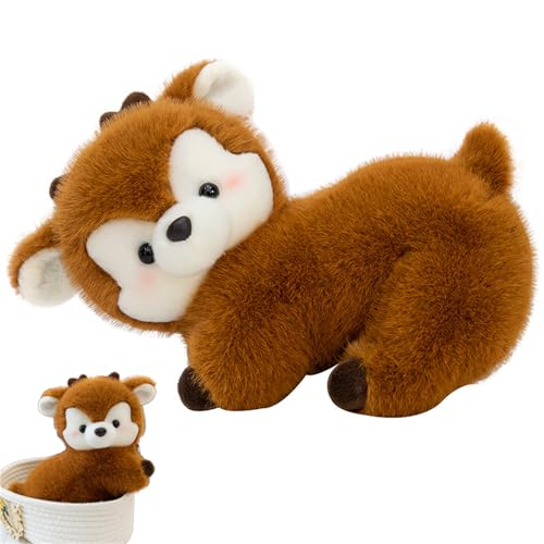 Hirsch Plüschtiere Klein, Kitz Plüschtier Kissen, Giraffe Plüschtier, Elch Plüschpuppe, Süße Rentier Plüschtier Kuscheltier, Rentier Stofftier Plüsch Spielzeug Puppe Geschenk Für Kinder (Braun) von AQCQDQ