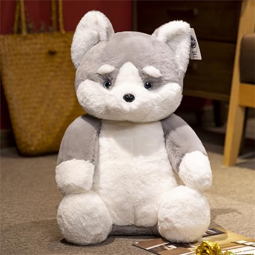 Hund Plüschtier Husky, Süßes Cartoon Hund Kuscheltier Umarmungskissen Plüsch Spielzeug Puppen, Sitzend Hund Stofftier Plüsch Kawaii Plüschkissen Spielzeug Für Jungen Mädchen Geschenk (22 cm,Huskys) von AQCQDQ