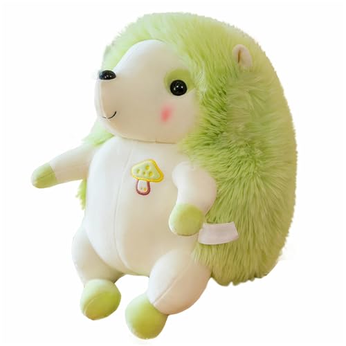 Igel Stofftier, Kinder Kuschelweiches Plüschtier, Cute Hedgehog Plush Doll, Igel Kuscheltier Plüschigel, Cartoon Süßes Igel Kuscheltier Spielzeug, Geschenk Kinder, Mädchen und Jungen (23 cm,Grün) von AQCQDQ