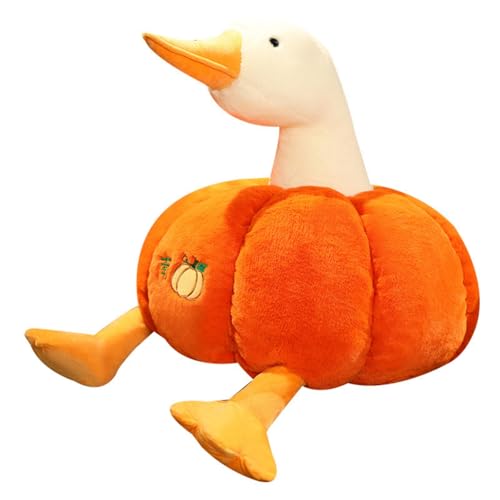 Kürbis Enten Puppe Bequemes Stofftier, Niedlich Kürbis Plüschtier, Kuscheltier Kürbis Gans, Kürbis Gans Spielzeug Puppe, Halloween Orange Kürbis Ente Plüschtier, Haunted House Dekoration (30cm,Orange) von AQCQDQ