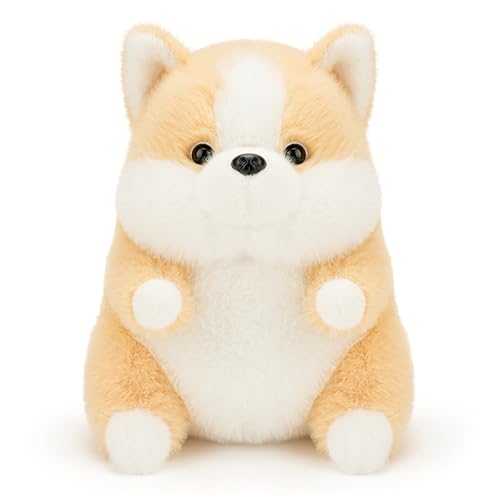 Kuscheltier Hund Plüschtier Stofftier Kawaii Hund Plüsch Kissen Spielzeug Hund Plüsch Wurfkissen Geschenk für Kinder – Weich, Niedlich und Perfekt für Kuschelstunden und Spielspaß (17 cm,Corgi) von AQCQDQ