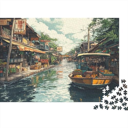 Amsterdamer Kanal Puzzle 1000 Teile Erwachsener Kniffel Spaß Für Die Ganze Familie - Abwechslungsreiche 1000 Puzzleteilige Motive Puzzlespiel Erwachsene, Puzzel 1000pcs (75x50cm) von AQOVARLUX