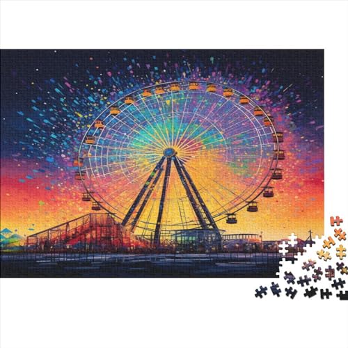 Aurora Riesenrad 1000 Stück Puzzles Für Erwachsene Teenager Stress Abbauen Familien-Puzzlespiel Mit Poster in 1000-teiliges Puzzle Kinder Lernspiel Spielzeug Geschenk Puzzel 1000pcs (75x50cm) von AQOVARLUX