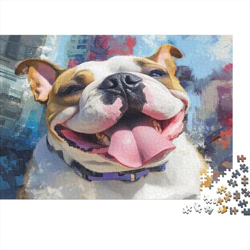 BULLHund 1000 Teile, Impossible Puzzle,Geschicklichkeitsspiel Für Die Ganze Familie, Erwachsenenpuzzle Ab 14 Jahren Puzzel 1000pcs (75x50cm) von AQOVARLUX