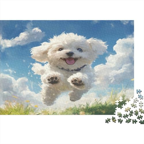 Bichon Frise 1000 Stück Puzzles Für Erwachsene Teenager Stress Abbauen Familien-Puzzlespiel Mit Poster in 1000-teiliges Puzzle Kinder Lernspiel Spielzeug Geschenk Puzzel 1000pcs (75x50cm) von AQOVARLUX