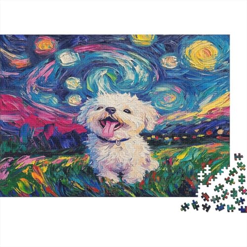 Bichon Frise Puzzlespiel 1000 Teile Puzzles Für Erwachsene Lernspiel Herausforderung Spielzeug 1000 Teile Puzzles Für Erwachsene Kinder Erwachsenen Puzzlespiel Puzzel 1000pcs (75x50cm) von AQOVARLUX