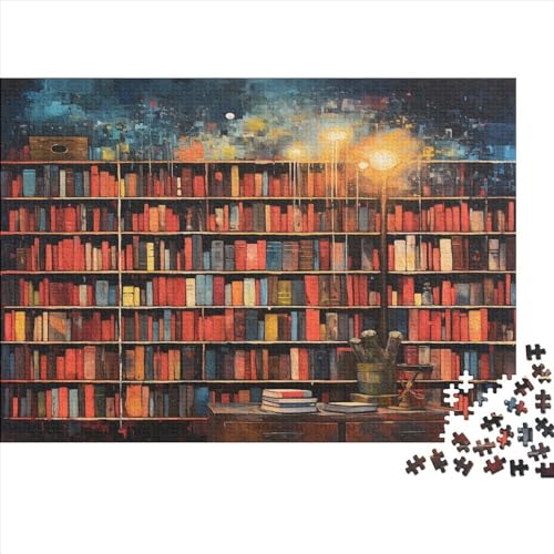 Bücherregale 1000 Stück Puzzles Für Erwachsene Teenager Stress Abbauen Familien-Puzzlespiel 1000-teiliges Puzzle Kinder Lernspiel Spielzeug Geschenk Puzzel 1000pcs (75x50cm) von AQOVARLUX