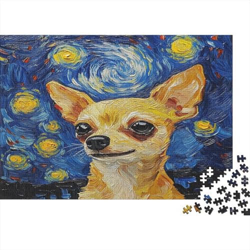 Chihuahua 1000 Stück Puzzles Für Erwachsene Teenager Stress Abbauen Familien-Puzzlespiel 1000-teiliges Puzzle Kinder Lernspiel Spielzeug Geschenk Puzzel 1000pcs (75x50cm) von AQOVARLUX