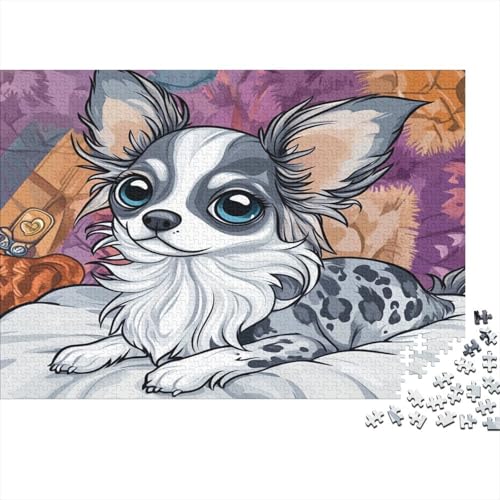 Chihuahua 1000 Stück Puzzles Für Erwachsene Teenager Stress Abbauen Familien-Puzzlespiel 1000-teiliges Puzzle Kinder Lernspiel Spielzeug Geschenk Puzzel 1000pcs (75x50cm) von AQOVARLUX