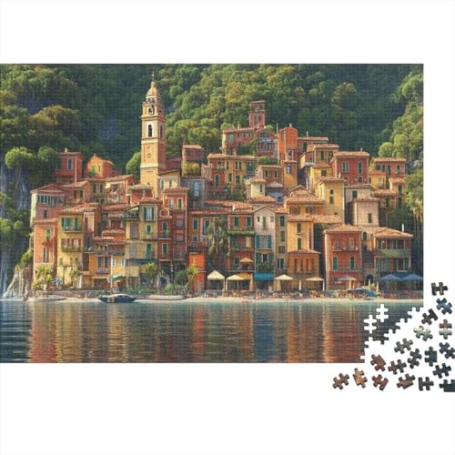 Comer See Puzzle 1000 Teile,für Erwachsene, Impossible Puzzle,farbenfrohes Legespiel,Geschicklichkeitsspiel Für Die Ganze Familie,Erwachsenenpuzzle Puzzel 1000pcs (75x50cm) von AQOVARLUX