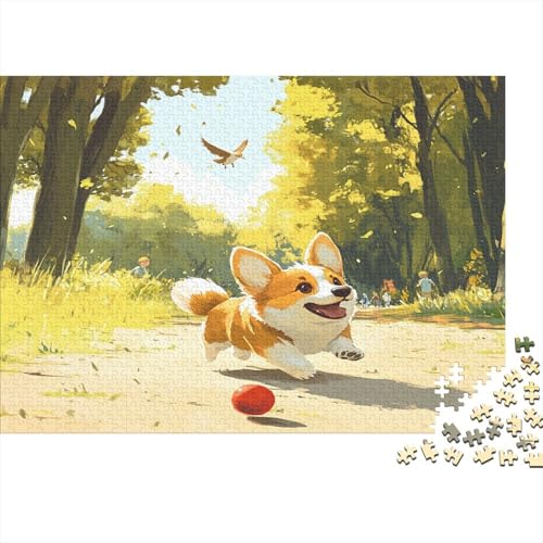 Corgi 1000 Stück Puzzles Für Erwachsene Teenager Stress Abbauen Familien-Puzzlespiel Mit Poster in 1000-teiliges Puzzle Kinder Lernspiel Spielzeug Geschenk Puzzel 1000pcs (75x50cm) von AQOVARLUX