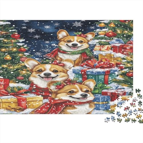 Corgi Puzzle 1000 Teile Puzzles Für Erwachsene Lernspiel Herausforderungsspielzeug 1000-teilige Puzzlespiel Für Erwachsene Kinder Puzzel 1000pcs (75x50cm) von AQOVARLUX