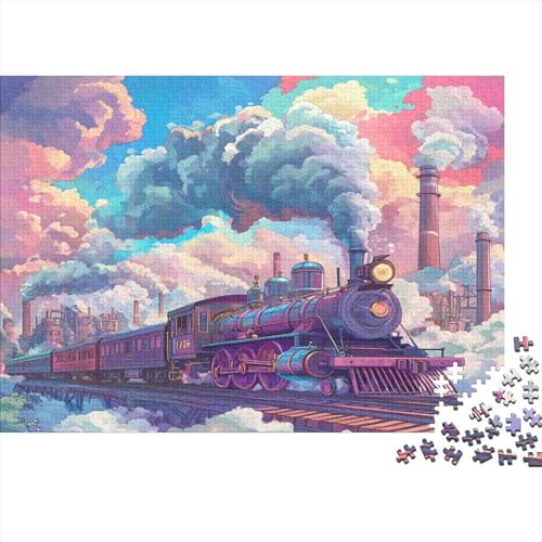 Dampfzug 1000 Teile, Impossible Puzzle,Geschicklichkeitsspiel Für Die Ganze Familie, Erwachsenenpuzzle Ab 14 Jahren Puzzel 1000pcs (75x50cm) von AQOVARLUX