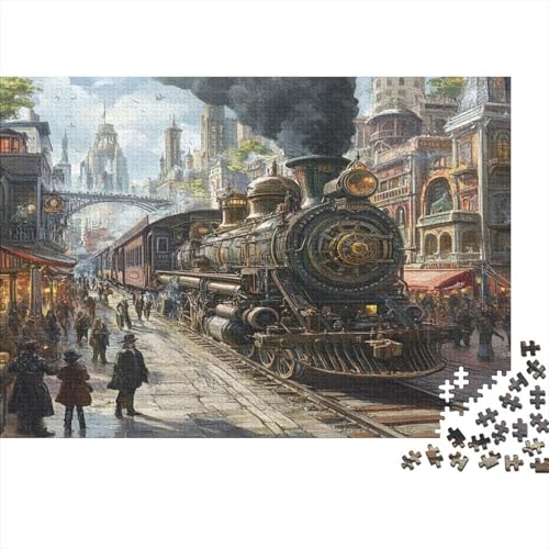 Dampfzug Puzzle 1000 Teile Erwachsener Kniffel Spaß Für Die Ganze Familie - Abwechslungsreiche 1000 Puzzleteilige Motive Puzzle Erwachsene, Puzzel 1000pcs (75x50cm) von AQOVARLUX