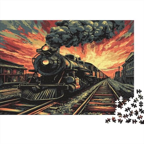 Dampfzug Puzzlespiel 1000 Teile Jigsaw Puzzle 1000 Puzzle FüR Erwachsene Kinder Senioren Erwachsenen Puzzlespiel Puzzel 1000pcs (75x50cm) von AQOVARLUX