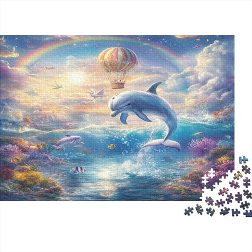 Delphin Puzzle 1000 Teile Erwachsener Kniffel Spaß Für Die Ganze Familie - Abwechslungsreiche 1000 Puzzleteilige Motive Puzzle Erwachsene, Puzzel 1000pcs (75x50cm) von AQOVARLUX