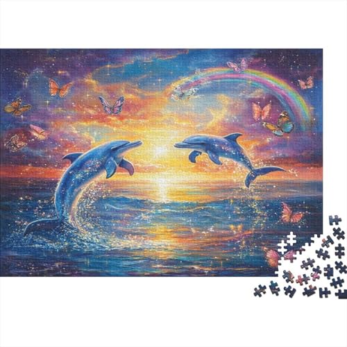 Delphin Puzzle 1000 Teile Erwachsener Kniffel Spaß Für Die Ganze Familie - Abwechslungsreiche 1000 Puzzleteilige Motive Puzzlespiel Erwachsene, Puzzel 1000pcs (75x50cm) von AQOVARLUX