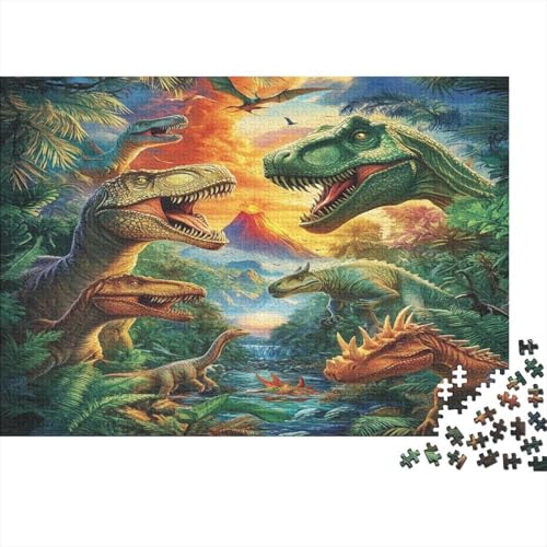 Dinosaurier 1000 Stück Puzzles Für Erwachsene Teenager Stress Abbauen Familien-Puzzlespiel 1000-teiliges Puzzle Kinder Lernspiel Spielzeug Geschenk Puzzel 1000pcs (75x50cm) von AQOVARLUX