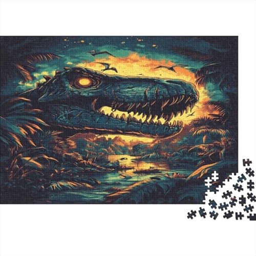 Dinosaurier Puzzle 1000 Teile Puzzles Für Erwachsene Lernspiel Herausforderungsspielzeug 1000-teilige Puzzlespiel Für Erwachsene Kinder Puzzel 1000pcs (75x50cm) von AQOVARLUX