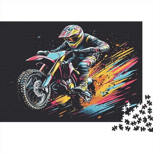 Dirt Bike 1000 Stück Puzzles Für Erwachsene Teenager Stress Abbauen Familien-Puzzlespiel 1000-teiliges Puzzle Kinder Lernspiel Spielzeug Geschenk Puzzel 1000pcs (75x50cm) von AQOVARLUX