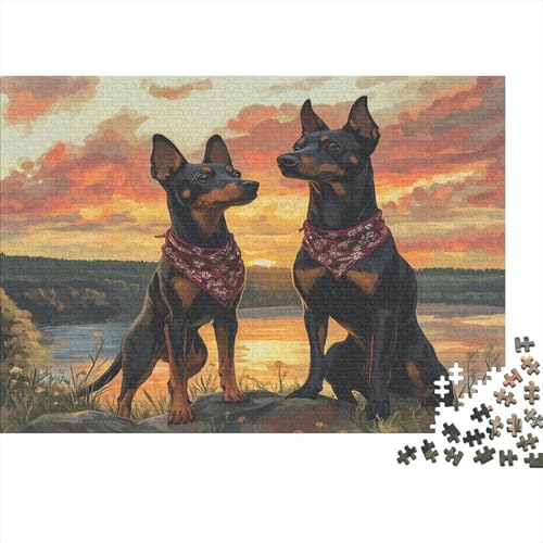 Dobermann 1000 Teile, Impossible Puzzle,Geschicklichkeitsspiel Für Die Ganze Familie, Erwachsenenpuzzle Ab 14 Jahren Puzzel 1000pcs (75x50cm) von AQOVARLUX